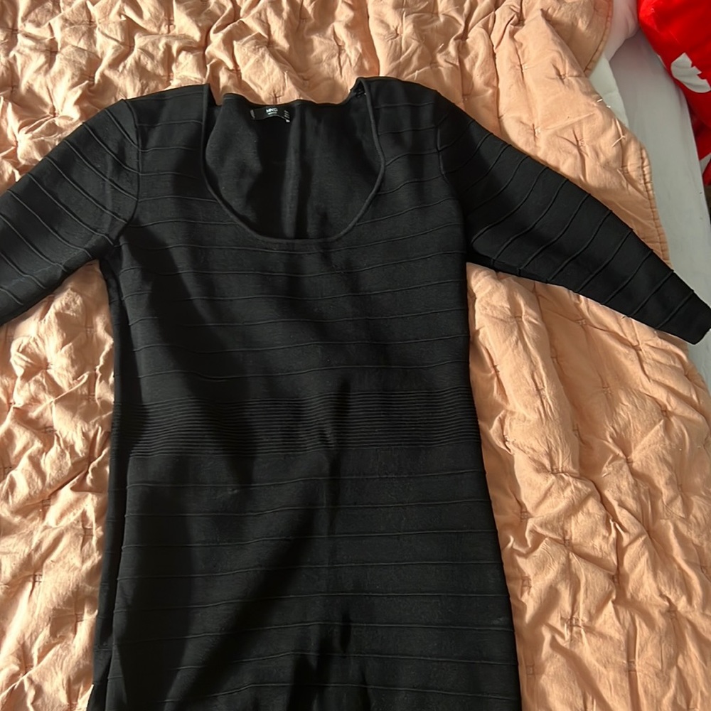 Black stretch diner dress